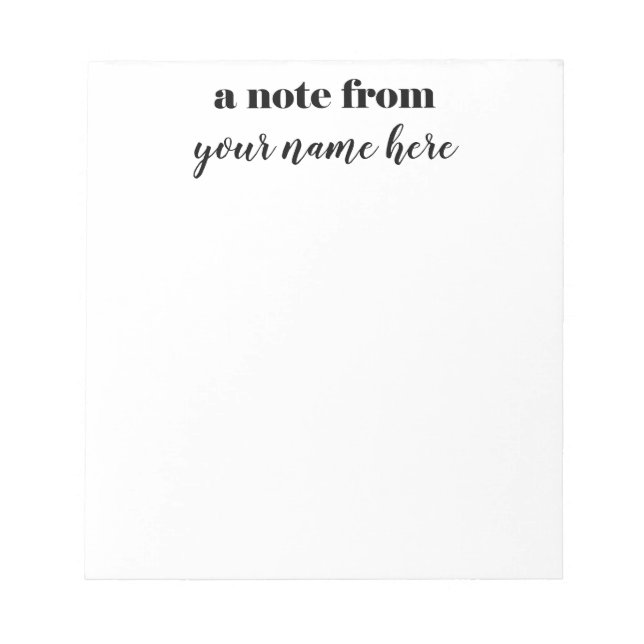 Uma Nota Do Bloco De Notas Personalizado (Frente)