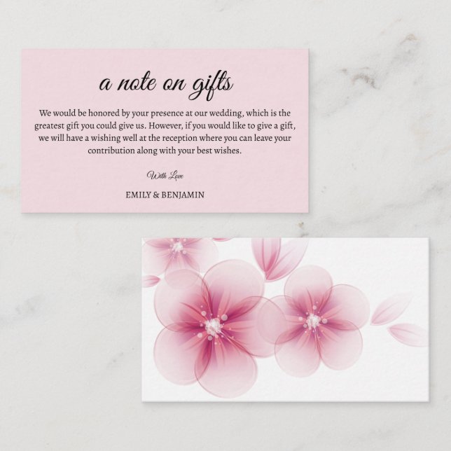 Uma Nota Sobre O Cartão De Invólucro De Presente (Frente/Verso)