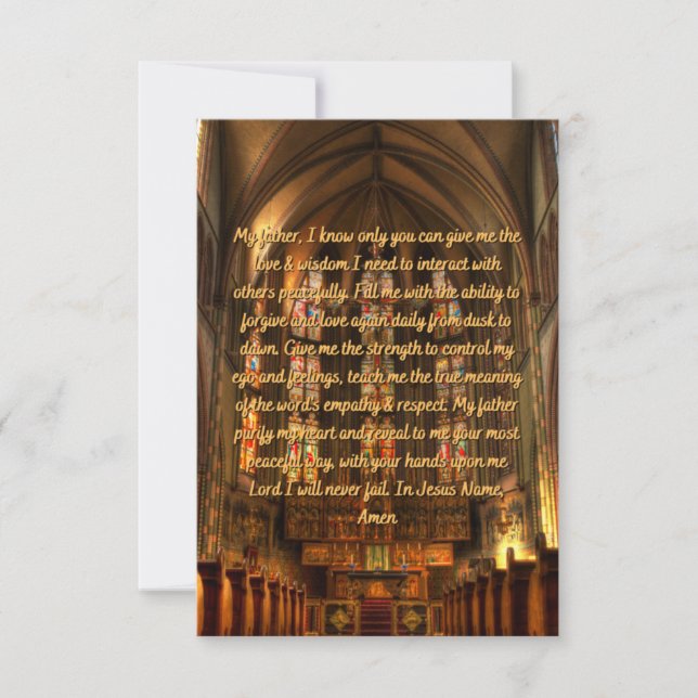 Uma Oração Diária Para Um Cartão De Saudação Simpl (Frente)