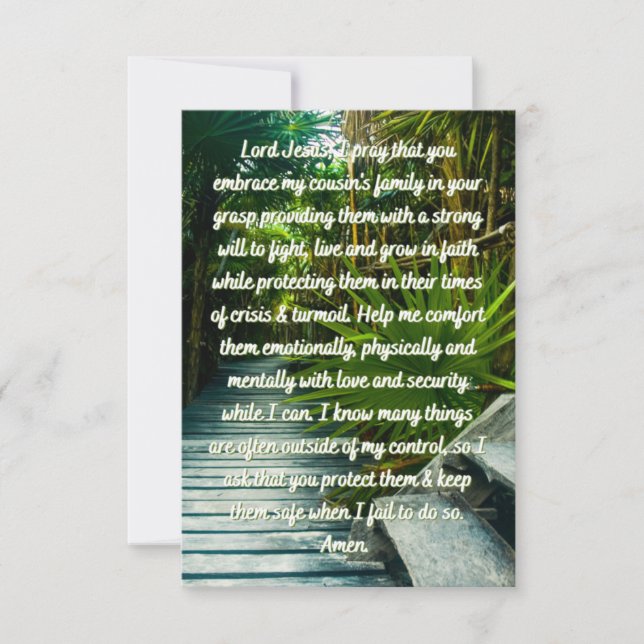 Uma Oração por um Cartão de Saudação Simples da Fa (Frente)