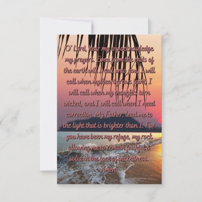 Uma Oração Por Viver Num Cartão De Saudação Simple (Frente)