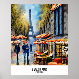 Uma Passeata em Paris Poster Impressão vívido