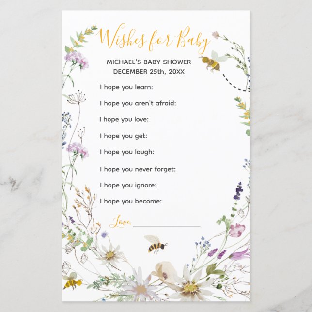 Uma Pequena Abelha Selvagem Deseja Bebê (Frente)