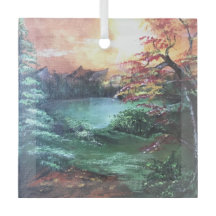 Uma pequena cor perto do lago