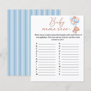 Uma pequena folha de jogo do Baby Name Race