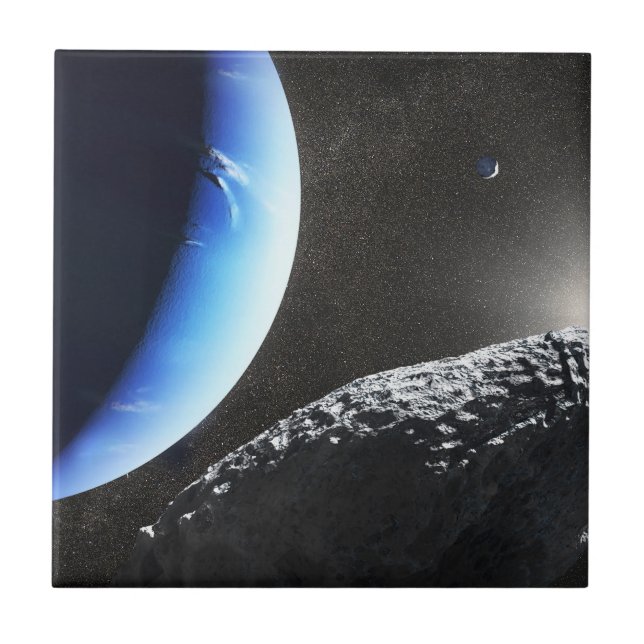 Uma Pequena Lua Hippocamp de Netuno. (Frente)