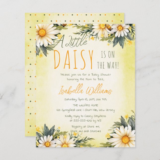 Uma Pequena Margarida Está A Caminho Do Chá de fra (Frente/Verso)