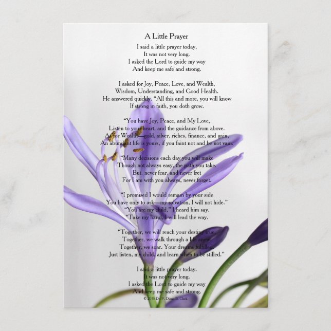 "Uma Pequena Oração" Matte (Frente)