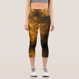Uma pessoa vestindo leggings capri com um vibrante