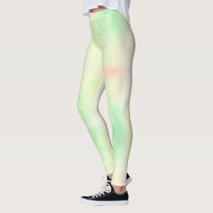 Uma pessoa vestindo leggings verde pastel com rosa