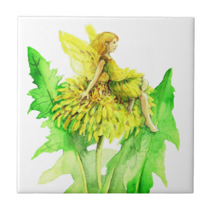 Uma pintura de cor d'água fada e dandelion