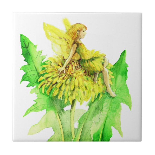 Uma pintura de cor d'água fada e dandelion (Frente)