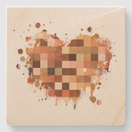 Uma porta copos de pedra do Coração Mundial