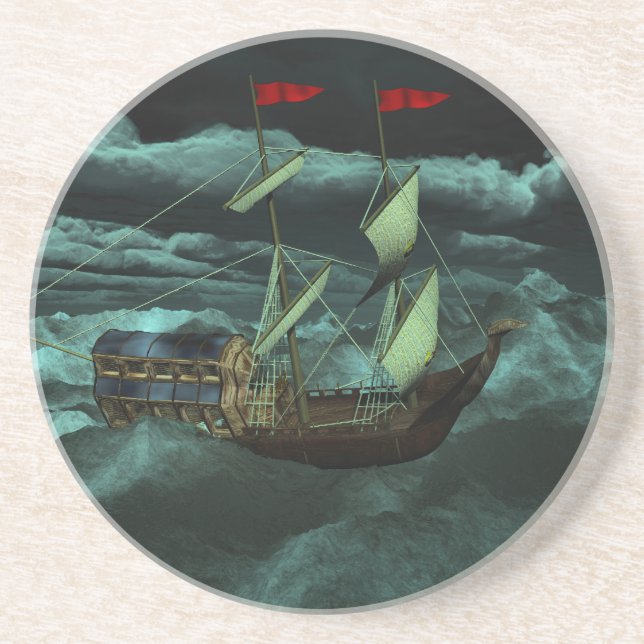 Uma Porta copos do Mar Selvagem e Tempestade (Frente)