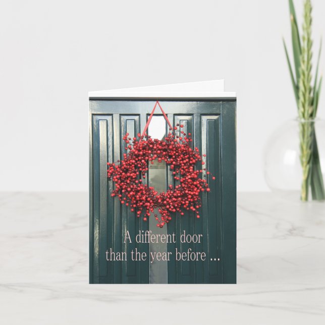 Uma porta diferente - Novo cartão de feriado de en (Frente)