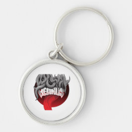 Uma pulseira de chaveiro redonda com um design