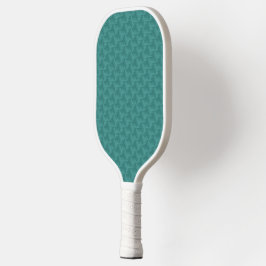 Uma raquete de pickleball azul-turquesa com um pad