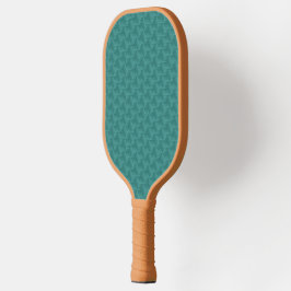 Uma raquete de pickleball com face azul-turquesa t