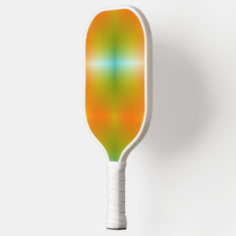 Uma raquete de pickleball com um design vibrante e