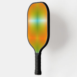 Uma raquete de pickleball com um design vibrante e