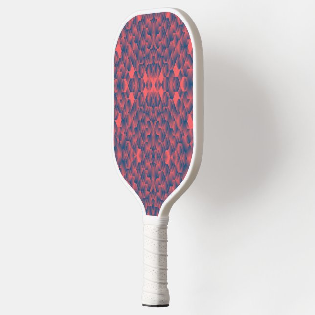 Uma raquete de pickleball com um vermelho geométri (Left)