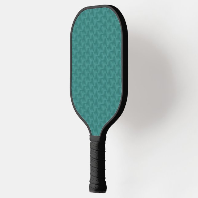 Uma raquete de pickleball com uma superfície azul- (Left)