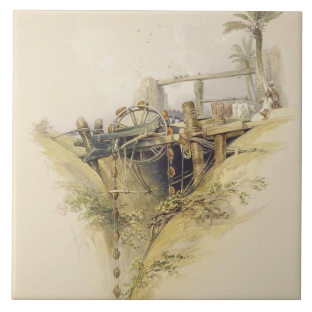 Uma roda de água persa, usada em aumentar a água (Frente)