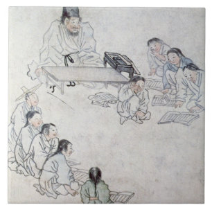 Uma sala de aula confucionista (Sodang) (impressã