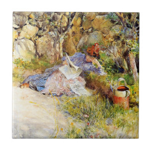Uma Senhora Lendo um Jornal por Carl Larsson