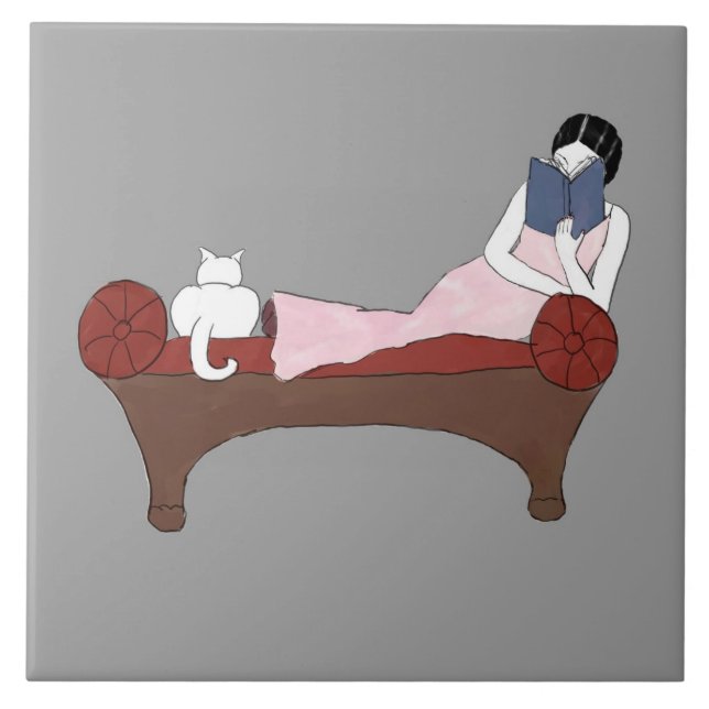 Uma senhora, um gato e azulejo muito bom do livro (Frente)