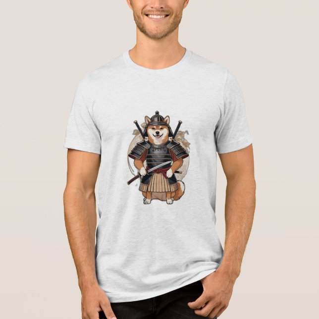 Uma shiba inu em uma roupa de samurai, segurando u (Frente)