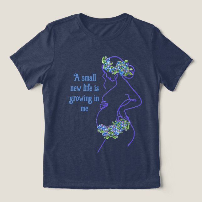 Uma Silhueta de Mulher Grávida com Citação  (Design frontal)