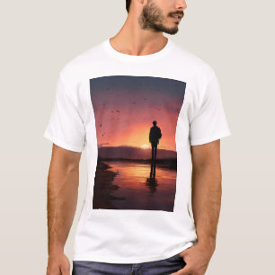 uma silhueta de uma pessoa olhando a camisa
