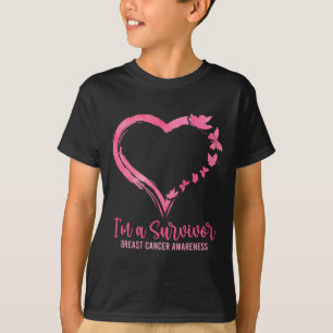 Uma Sobrevivência Camisa Rosa Borboleta Cor-de-Ros