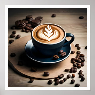 Uma taça de café Latte para Poster de café