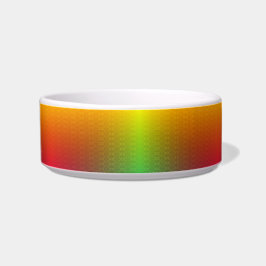 Uma tigela de estimação branca com um design gradi