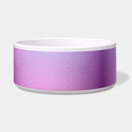 Uma tigela de pet com gradiente roxo e um padrão g