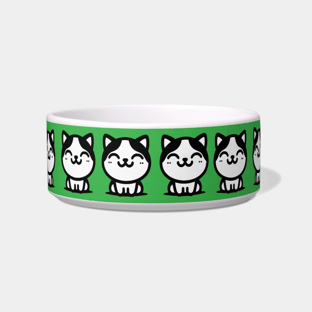 Uma tigela verde fofa para gatos (Frente)