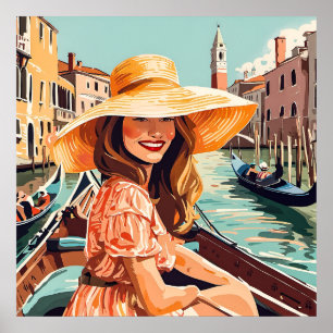 Uma turista de Veneza Impressão