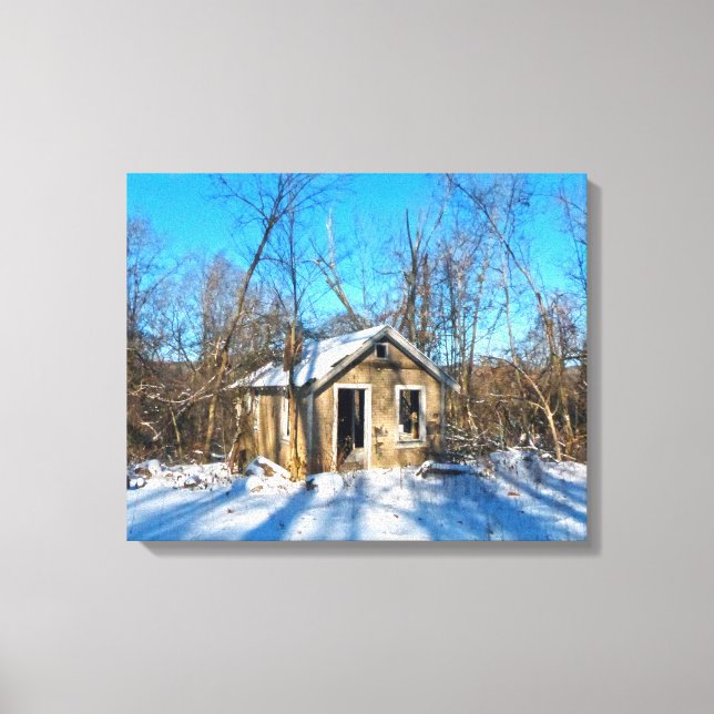Uma velha casa na Canvas da neve (Frente)
