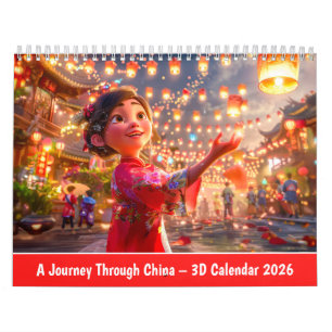 Uma Viagem pela China – Calendário 3D 2026