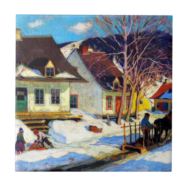 Uma Vila do Quebec - Clarence Gagnon trabalho de a (Frente)
