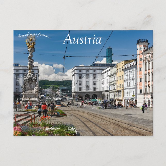 Uma Vista de Linz Áustria  Cartão Postal (Frente)