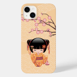 Ume Kokeshi Doll - Rapariga Peach Geisha Japonesa