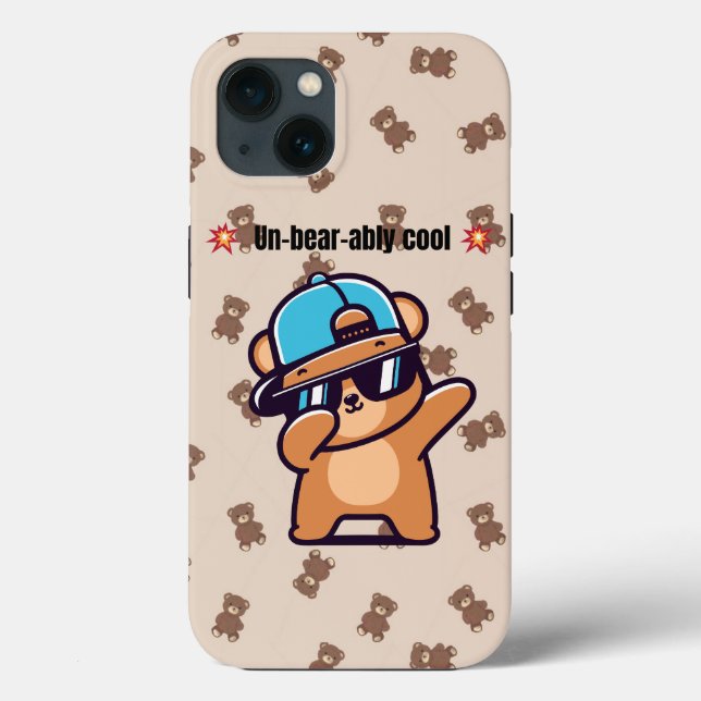 Un-Bear-ably Cool | Cute Bear Phone Case for iPhon (Verso)