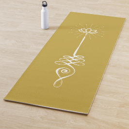 Unalome Fundo Plano - Tapete de Yoga Açafrão + Nev