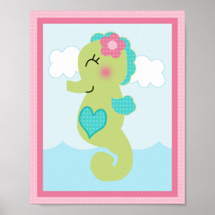 Under the Sea/ Girl /Sealife/Pink Art Poster