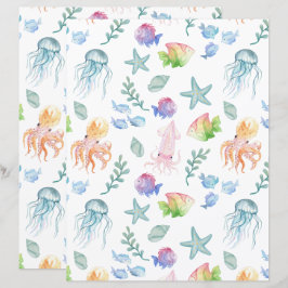 Under the Sea Scrapbook Paper in White