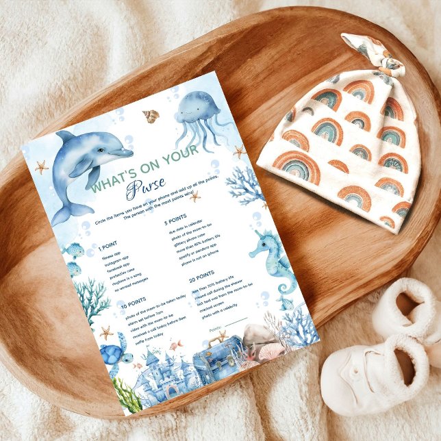 Under the  what's on your purse baby shower game  (Criador carregado)