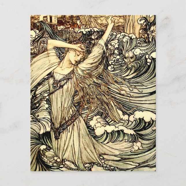 “Undine nas Ondas” por Arthur Rackham (Frente)
